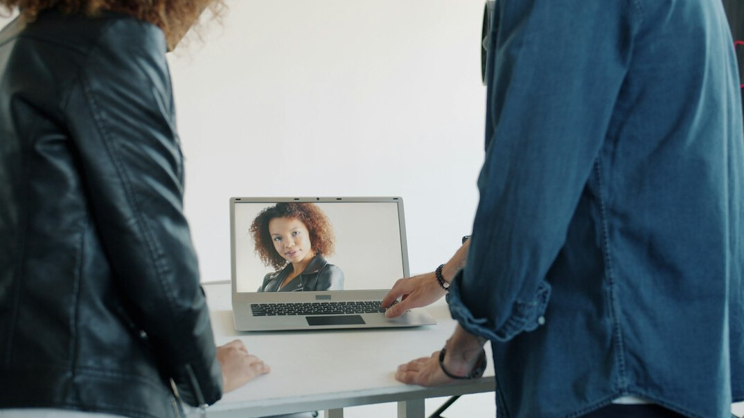 group video call on laptop