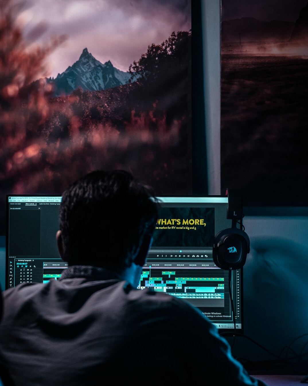 professional editing workspace
