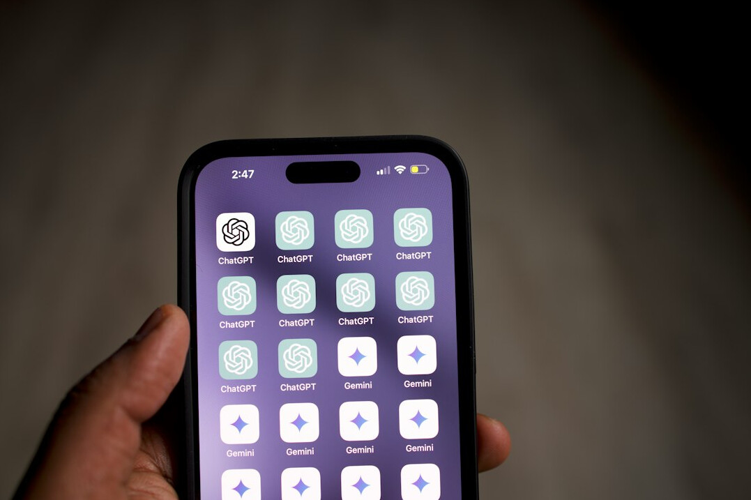 smartphone displaying ai app
